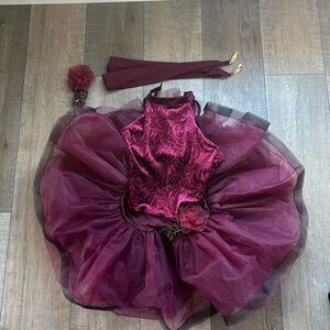 SA Weissman Rose Ballet Costume w/ Hair Piece and Gloves